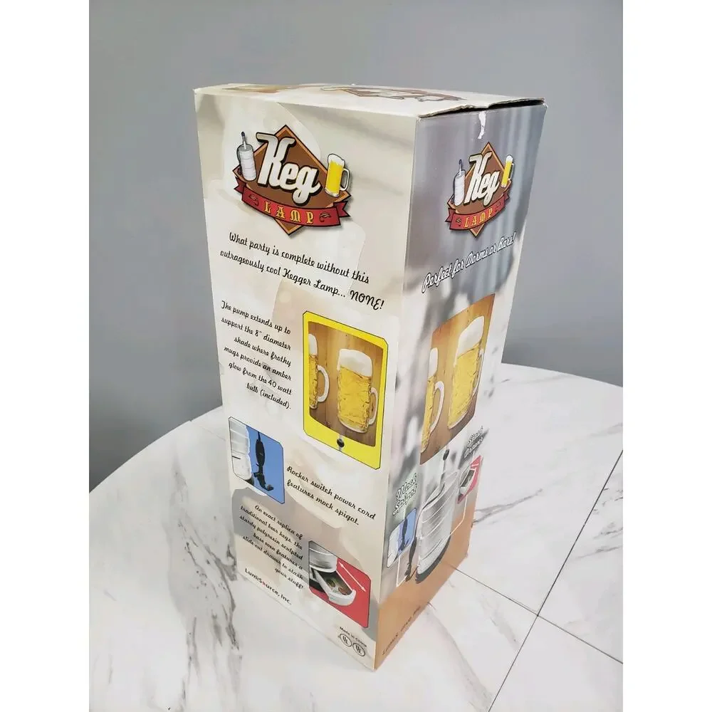 NEW Vintage Beer Keg Table Lamp Mancave Bar Barware Decor Dorm Party Decor Light